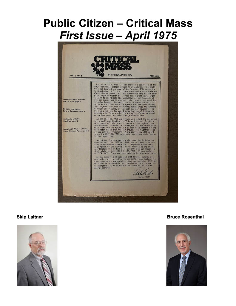 Bruce Rosenthal - Public Citizen - Critical Mass v11024_1