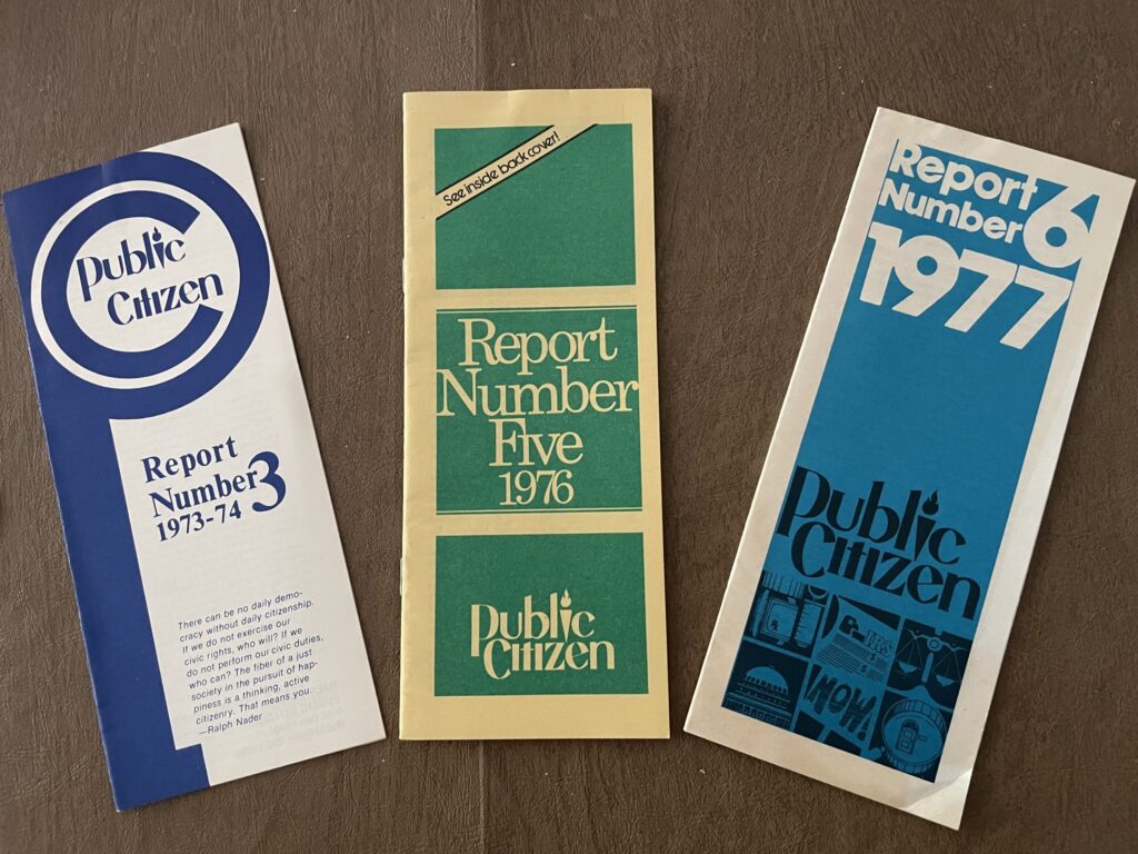 Bruce Rosenthal - Public Citizen annual reports 1970s